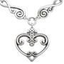 Love Heart Necklace Silver Plated