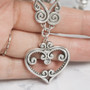 Love Heart Necklace Silver Plated