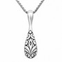 Droplet Pendant Necklace Silver-Plated Stainless Steel 17–19”