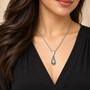 Droplet Pendant Necklace Silver-Plated Stainless Steel 17–19”
