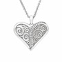 Vintage-Inspired Heart Necklace Silver-Plated Stainless Steel 19 Crystals