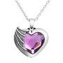 Heart Necklace - fuchsia Crystal