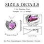Heart Necklace - fuchsia Crystal