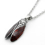 Skull Cicada Necklace with Red Wings 