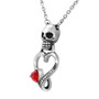 Skull Heart Necklace with clear crystal - Guardian Of Your Heart