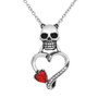 Skull Heart Necklace with clear crystal - Guardian Of Your Heart