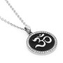 Om Necklace - Goodness and Passion pendant with 42 clear crystals