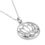 Lotus Necklace with 5 Clear Crystal - Flower of Life