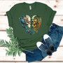 Dual Skull T-Shirt: Heart Embrace Design Tee, Heart T-Shirt, Gift for her, Gothic Graphics Shirt