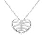 Ribcage Necklace: Heart Pendant Design with Clear Crystal