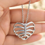 Ribcage Heart Necklace 316L Stainless Steel 11 Clear Crystals 16–18"