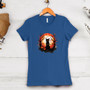 Women's Cat Shirt - Harvest Moon fall design with black cat, great Halloween gift