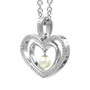 Double Heart Pendant Necklace with Freshwater Pearl