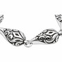 Engraved Teardrop Link Bracelet Silver-Plated Stainless Steel 7–8"