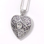 Classic Silver-Plated Heart Pendant Necklace with 6mm clear Crystal