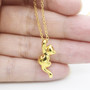 Cat Necklace 24K Gold Plated Never Give Up Attitude Pendant