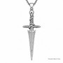 Skull Sword Pendant Necklace Hematite 316L Stainless Steel 23–25" Chain Gothic