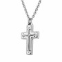 316L Stainless Steel Polished Cross Pendant Necklace 15–17 Inch Chain