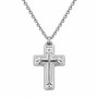316L Stainless Steel Polished Cross Pendant Necklace 15–17 Inch Chain