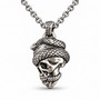 Snake Skull Pendant Necklace 316L Stainless Steel Gothic 26" + 2"