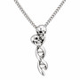 Double Skull DNA Helix Pendant Necklace 316L Stainless Steel 16–18" Gothic