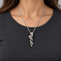 Double Skull DNA Helix Pendant Necklace 316L Stainless Steel 16–18" Gothic