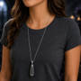 Teardrop Enmesh (Black) Necklace