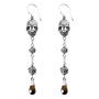 Skull and Rose Earrings with Smoked Quartz Gothic Elegance Drop Earrings For Women Jewelry