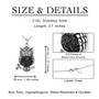 Owl Necklace Bird Pendant with Black Cubic Zirconia Stones