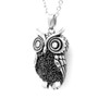 Owl Necklace "Night Bright Owl", Bird Pendant with Crystals