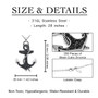 Black CZ Anchor Medallion Necklace