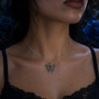 Blingin’ Butterfly Petite Necklace with jet hematite Crystals