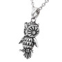 Owl Necklace "Sparkly-Eyed Owl", Bird Pendant Adorned with Swarovski Crystals