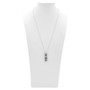 Speak No Evil, Hear No Evil, See No Evil Skull Necklace with clear crystal