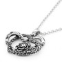 Heart Necklace - Rose Pendent Interlock Heart Love Necklace with 3.5mm Clear Crystal