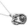 Heart Necklace - Rose Pendent Interlock Heart Love Necklace with 3.5mm Clear Crystal