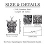 Owl Necklace "Crystal Eyes", Bird Pendant with Clear Crystals
