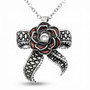 Gothic Rose Necklace with Tentacle Design – Crystal Pendant in 316L Stainless Steel