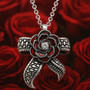 Gothic Rose Necklace with Tentacle Design – Crystal Pendant in 316L Stainless Steel