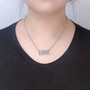 LOVE Pendant Block Letter Necklace with Clear crystal