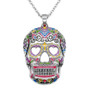 Sugar Skull Necklace "Heart Eyes", Skull Pendant