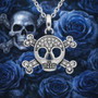 Studded Skull & Crossbones Necklace