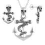 Octopus Skulls Anchor Pendant Necklace & Earrings