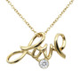 Love Necklace 24K Gold Plated with Clear Crystal Pendant