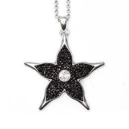 Black Star Necklace Silver Plated