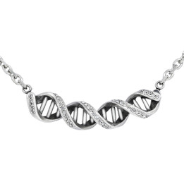 DNA Necklace with clear Crystal