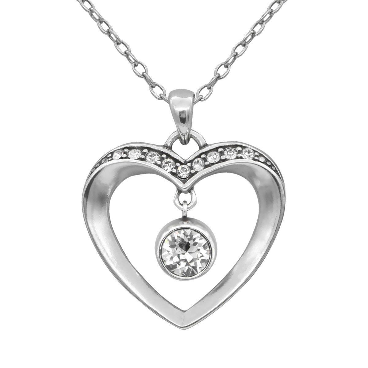Light of My Love Heart Necklace with Sparkling Crystals
