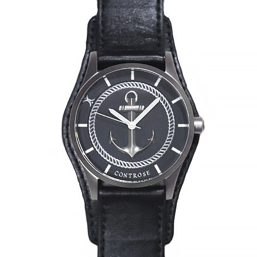 Anchor Watch Anchor Strong - Black Leather Wristband - Controse display picture 1