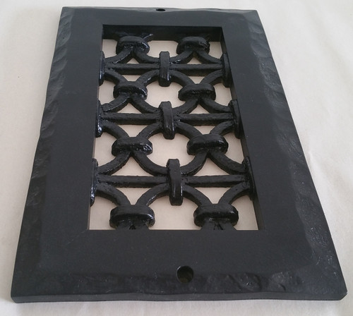 Iron Ring grille 8x4 opening size 10x6 overall size. Black finish. 