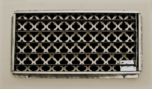 Ribbon Register in paint grade. Back. Open damper.